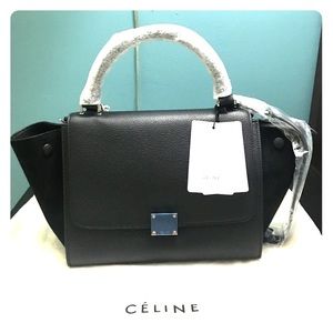 Celine “Trapeze” leather/suede handbag